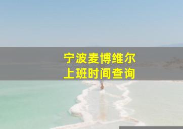 宁波麦博维尔上班时间查询