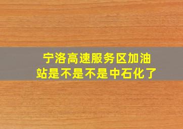 宁洛高速服务区加油站是不是不是中石化了