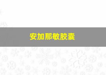 安加那敏胶囊