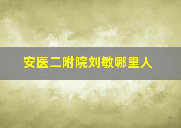 安医二附院刘敏哪里人