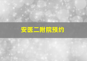 安医二附院预约