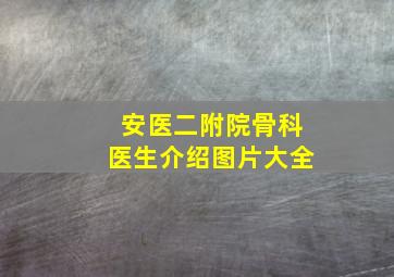 安医二附院骨科医生介绍图片大全