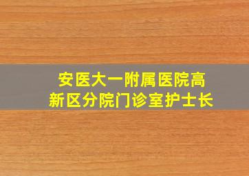 安医大一附属医院高新区分院门诊室护士长