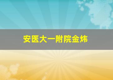 安医大一附院金炜