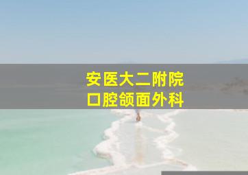 安医大二附院口腔颌面外科