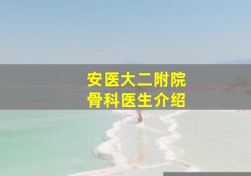 安医大二附院骨科医生介绍