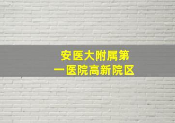 安医大附属第一医院高新院区