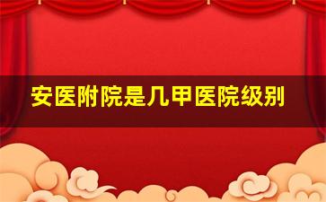 安医附院是几甲医院级别