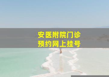 安医附院门诊预约网上挂号