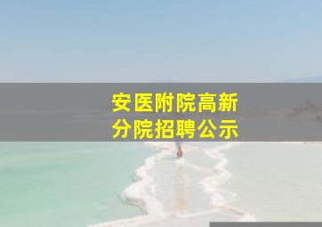 安医附院高新分院招聘公示