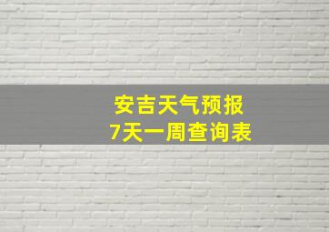 安吉天气预报7天一周查询表