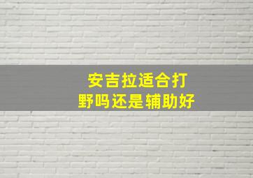 安吉拉适合打野吗还是辅助好