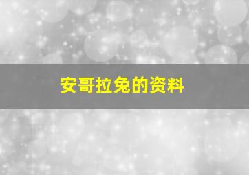 安哥拉兔的资料