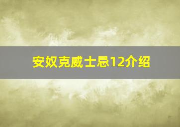 安奴克威士忌12介绍