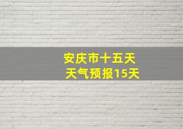 安庆市十五天天气预报15天