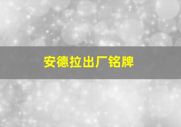 安德拉出厂铭牌