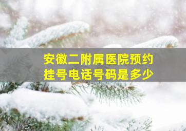 安徽二附属医院预约挂号电话号码是多少