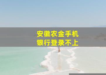 安徽农金手机银行登录不上