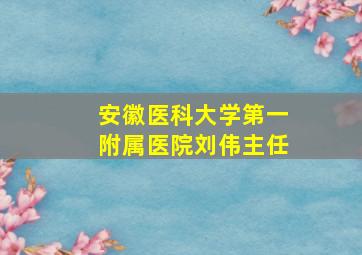 安徽医科大学第一附属医院刘伟主任