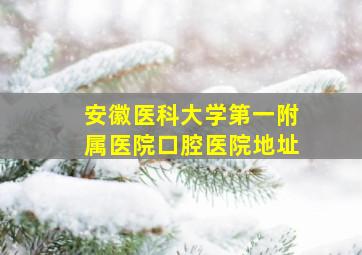 安徽医科大学第一附属医院口腔医院地址