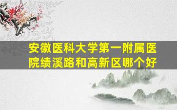 安徽医科大学第一附属医院绩溪路和高新区哪个好