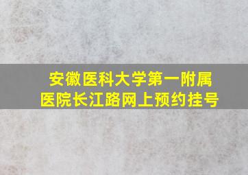 安徽医科大学第一附属医院长江路网上预约挂号