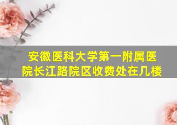 安徽医科大学第一附属医院长江路院区收费处在几楼