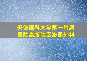 安徽医科大学第一附属医院高新院区泌尿外科