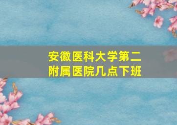 安徽医科大学第二附属医院几点下班