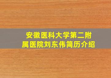 安徽医科大学第二附属医院刘东伟简历介绍