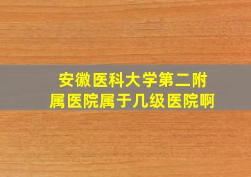 安徽医科大学第二附属医院属于几级医院啊