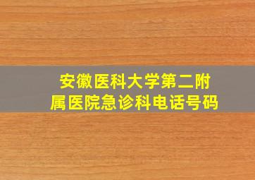 安徽医科大学第二附属医院急诊科电话号码