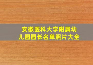 安徽医科大学附属幼儿园园长名单照片大全