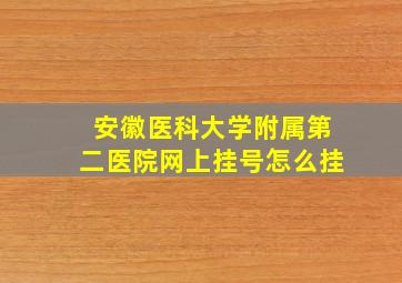 安徽医科大学附属第二医院网上挂号怎么挂