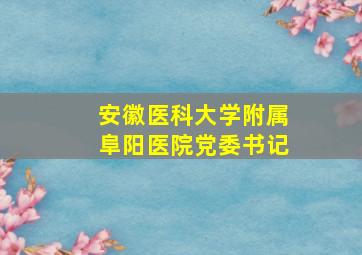 安徽医科大学附属阜阳医院党委书记