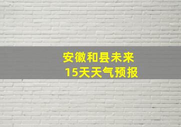 安徽和县未来15天天气预报