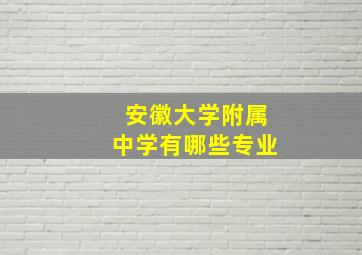 安徽大学附属中学有哪些专业