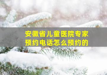 安徽省儿童医院专家预约电话怎么预约的