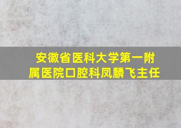 安徽省医科大学第一附属医院口腔科凤麟飞主任