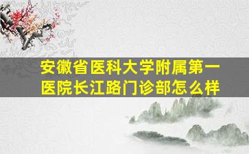 安徽省医科大学附属第一医院长江路门诊部怎么样