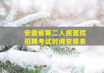 安徽省第二人民医院招聘考试时间安排表