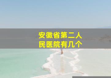 安徽省第二人民医院有几个