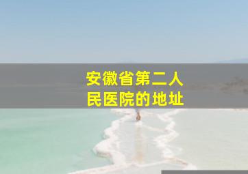 安徽省第二人民医院的地址