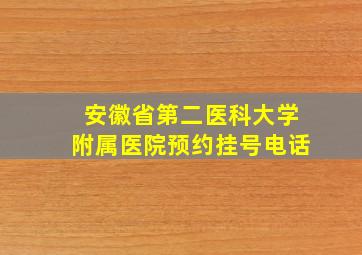 安徽省第二医科大学附属医院预约挂号电话