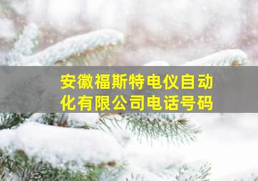 安徽福斯特电仪自动化有限公司电话号码