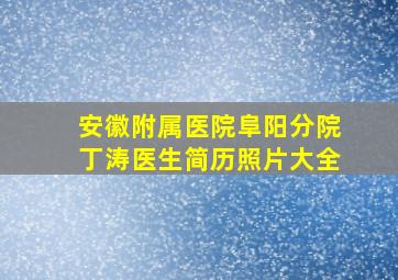 安徽附属医院阜阳分院丁涛医生简历照片大全