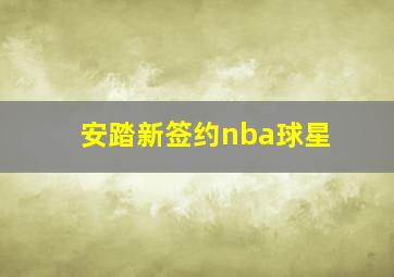 安踏新签约nba球星