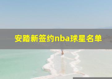 安踏新签约nba球星名单