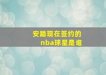 安踏现在签约的nba球星是谁