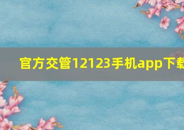 官方交管12123手机app下载